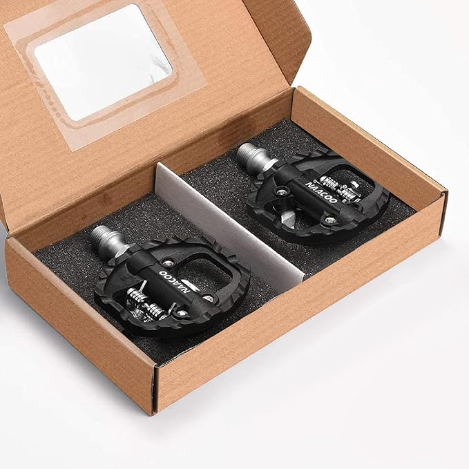 Bike Pedals Dual Platform Compatible with Shimano SPD Mountain Clipless Pedals,3-Sealed Bearing Lightweight Nylon Fiber Bicycle Pedals for Outdoor Spin Exercise Peloton Fit Trekking Bike