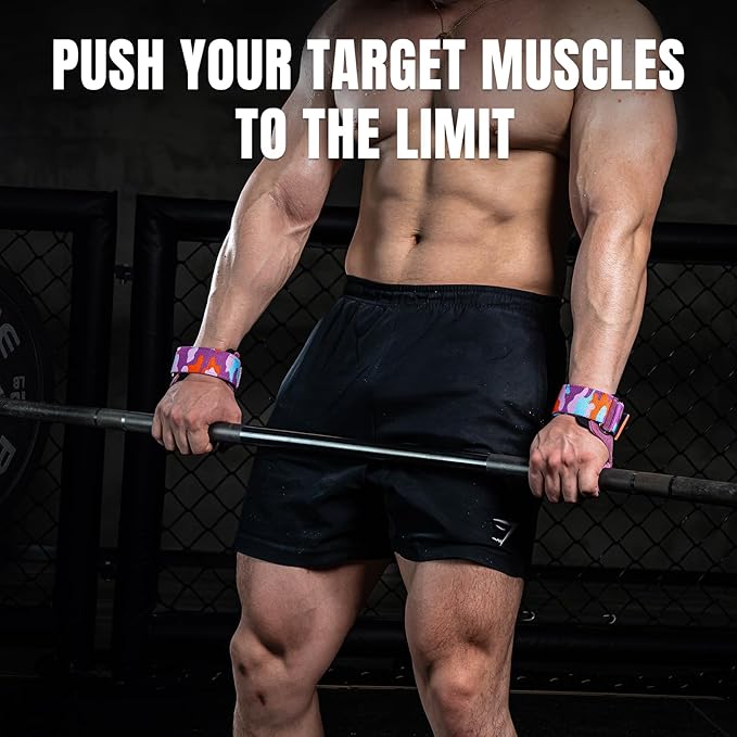 MANUEKLEAR Gym Straps Weight Lifting, Double Leather Lifting Straps for Men Deadlift with Cushion Wrist Loop, Gym Lifting Wrist Wraps for Weightlifting