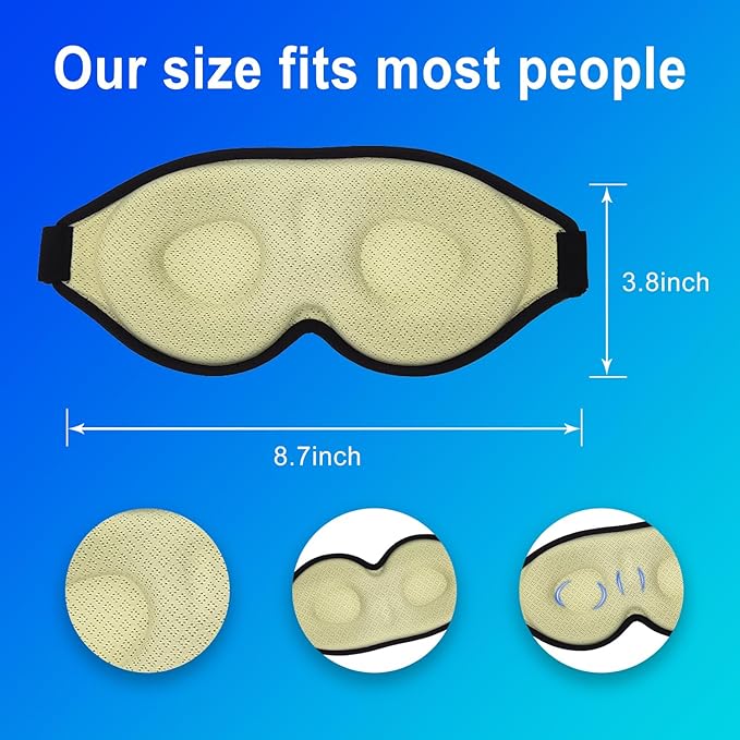 3D Sleep Mask, 100% Blackout 3D Contoured Sleep Eye Mask, Comfortable & Super Soft Sleeping Mask with Adjustable Straps for Women, Men, Sleeping Travel Yoga Naps (Avocado Green)