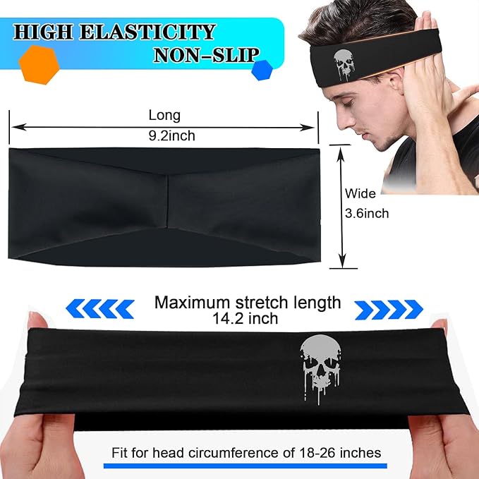 3 PCS Sport Headbands for Men Women Workout Cooling Sweat Bands Headbands Men Sweatbands Running