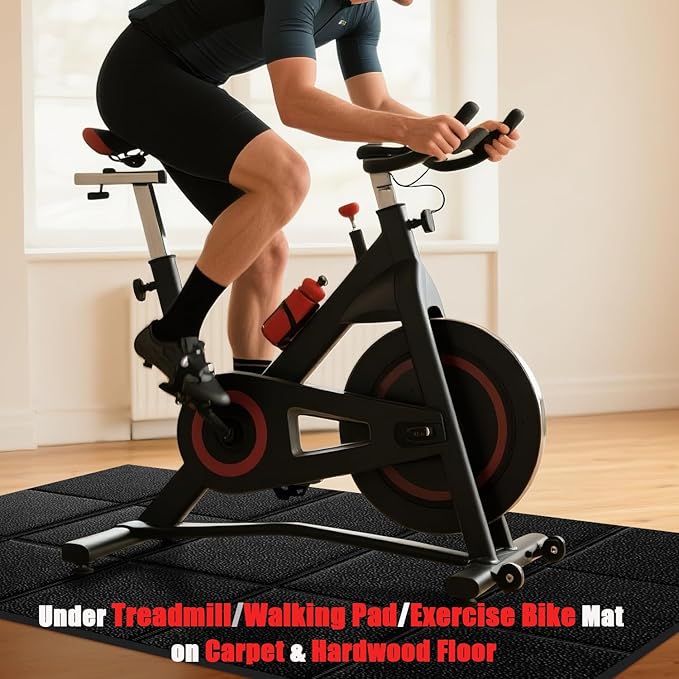Treadmill Mat for Carpet Floor, Treadmill Mat for Hardwood Floors, 79x39 Under Treadmill/Walking Pad/Exercise Bike Mat on Carpet, Floor Protectior, Non-Slip, Waterproof, Noise Shock Absorption