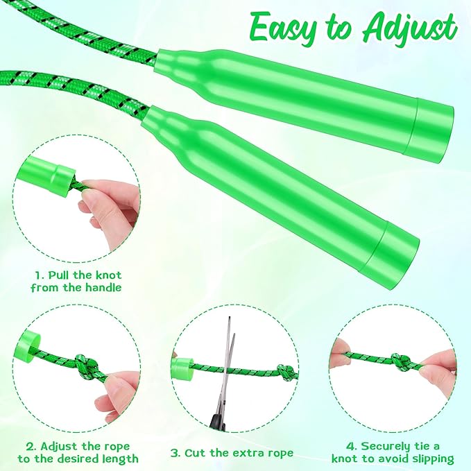 Aneco Colorful Jump Rope Bulk Exercise Equipment 7.2 Feet Nylon Jump Rope Colored Rope for Outdoor Fun Exercise Fitness Activity Party Favors