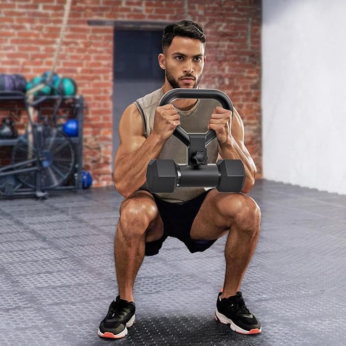 Kipika Kettlebell Handle Steel Converter Handle, Adjustable Dumbbell Grip Handle, Grip Handle Attachment for Dumbbells, High-Strength Steel Grip Handle for Home Gym Weight Lifting