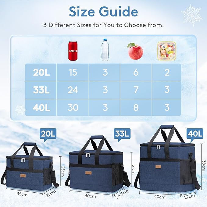 Lifewit Cooler Bag 30/50/60 Cans Collapsible and Insulated Large Lunch Bag Leakproof Soft Cooler Portable Tote for Camping/BBQ/Family Outdoor Activities