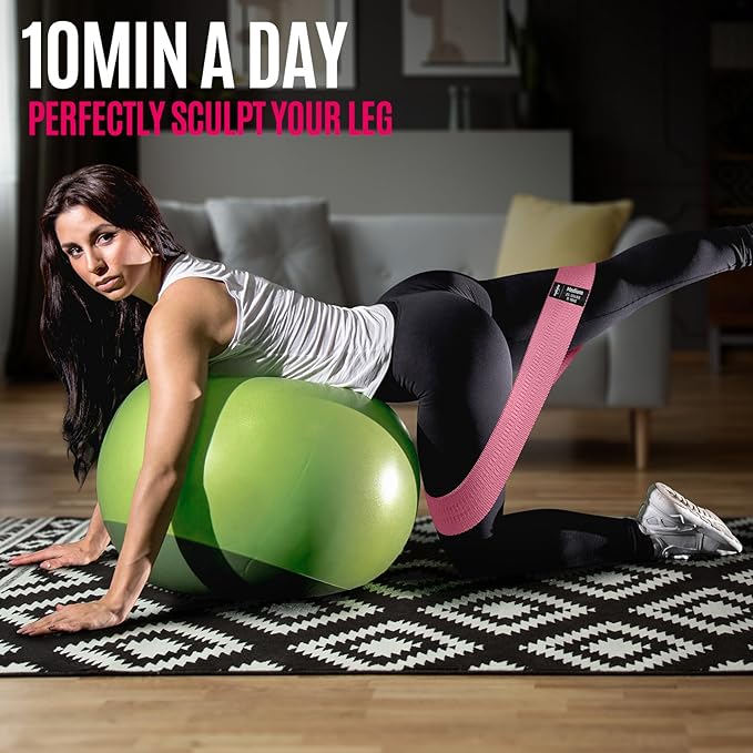 WALITO Resistance Bands for Working Out, Fabric Exercise Bands for Legs and Butt, Workout Bands for Women and Men, Booty Band for Yoga Starter Set, Pilates, Rehab, Fitness and Home Workout