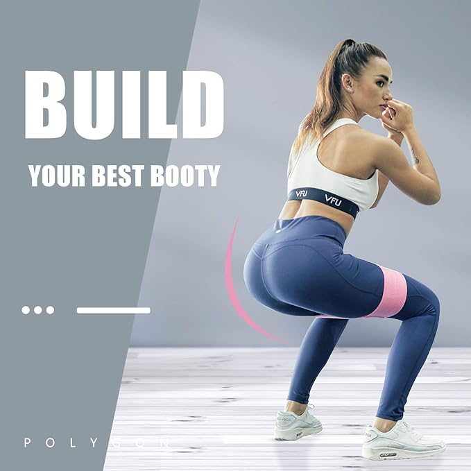 Polygon Resistance Bands for Working Out, Non-Slip Fabric Booty Bands for Women and Men, Exercise Bands for Legs and Butt, Glute & Hip Workout, Pilates & Home Fitness