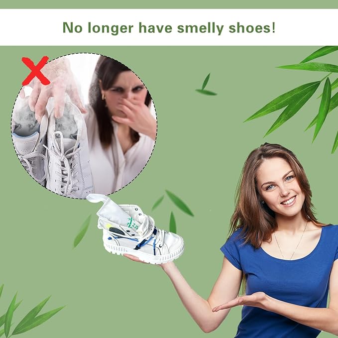 Charcoal Shoe Odor Deodorizer Inserts - Smells Eliminator for Sneakers, Boot and Gym Bag with Box Opener (6Packs, 2.8OZ/Pack)