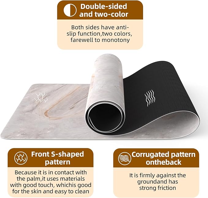 FOLAI Extra Thick Yoga Mat 6mm - Non-Slip Exercise Mat for HIIT, Pilates & Home Workouts & Workout with Free Carry Strap