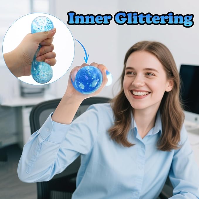 Fidget Toys Stress Cube for All Ages: 2 Pack Cube Squishies Anxiety Stress Relief, Ice Squishy Drop Malt Sugar Balls, Soft Sensory Calming Toys for Kids, Teens and Adults Party Favors, 2pcs