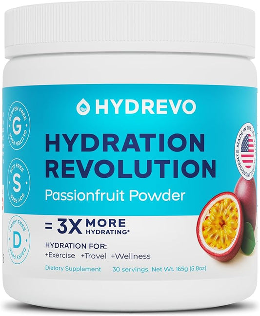 Electrolyte Powder Drink Mix | Sugar Free, Passionfruit, 30 Servings | High Potassium, Magnesium | Keto Friendly, Non-GMO | Hydration Powder