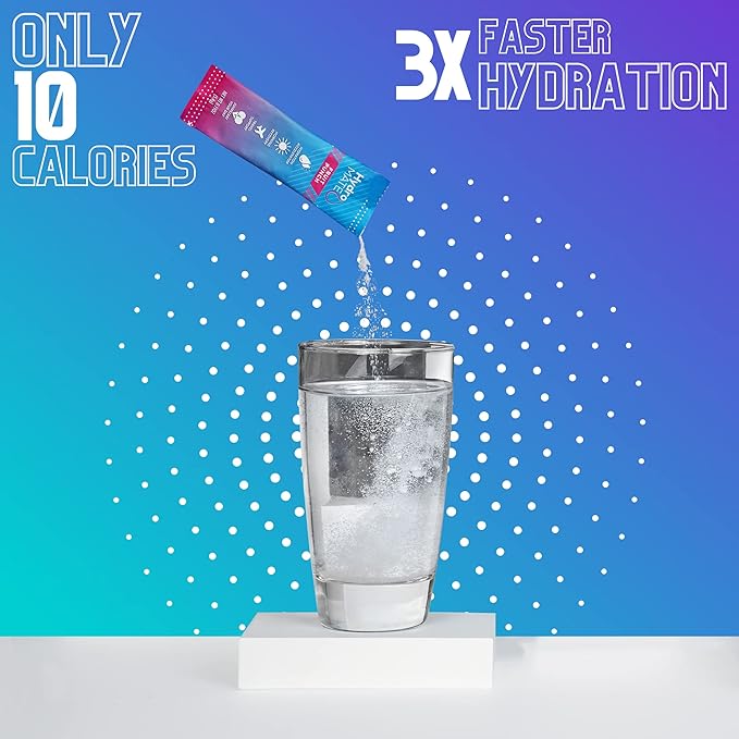 HydroMATE Electrolyte Powder Fruit Punch Hydration Packets Low Sugar 30 Count