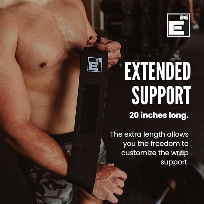 Element 26 Weight Lifting Wrist Wraps 20" Heavy Duty Wrist Support Brace with Thumb Loop - Wrist Wraps for Strength Training and Wrist Protection, Wrist Wraps for Weightlifting for Men and Women