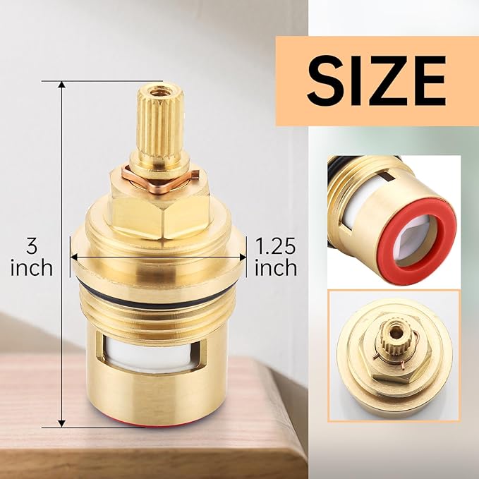 Faucet Cartridge Replacement for Kohler 1000187 1000188, Used in Deck Faucets with 3/4 inch Valves, 2 Pack Ceramic Valve Faucet Replacement Parts (2 Pack 1000187+1000188)