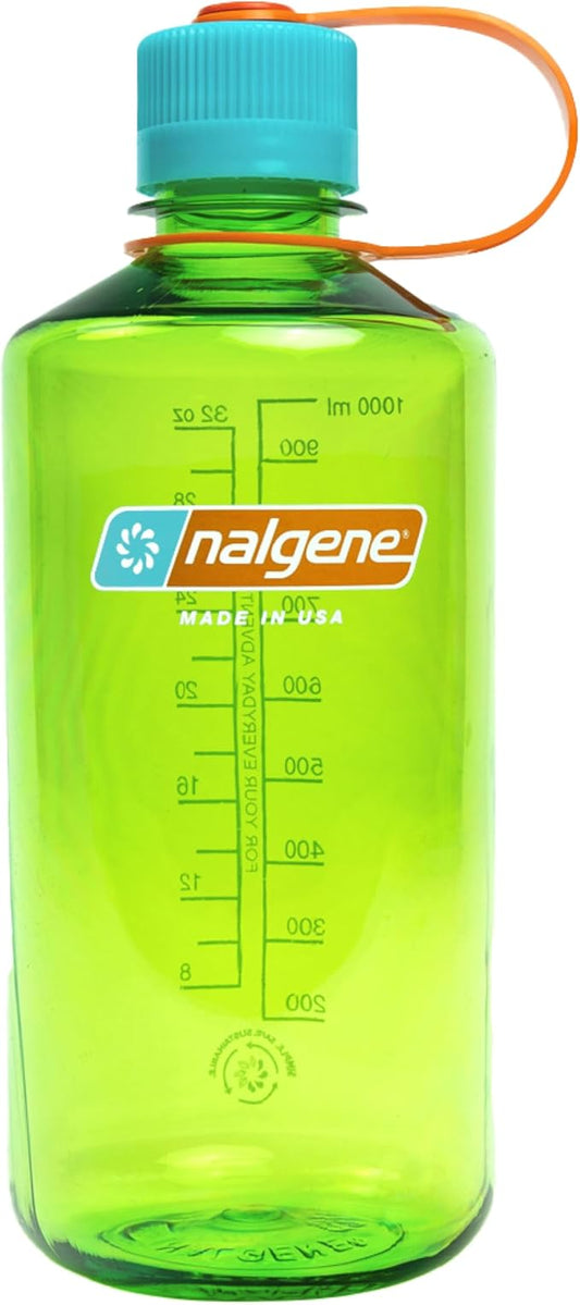 Nalgene Leak Proof Tritan BPA-Free Water Bottle - 32 oz Narrow Mouth - Made in the USA for Outdoor Use & Daily Hydration (Pear)