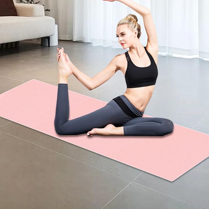 Hot Yoga Towel with Dense Silicone Grip Dot,Soft Waffle Fiber Yoga Mat Towel Non Slip,72'' x 25'', Mat Size, Absorbent Sweat, Anti-Slip Exercise Savely,Bikram,Pilates Gear, with a Sweat Towel(Pink)