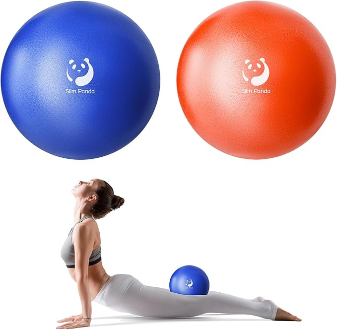 Slim Panda Pilates Ball, 9 Inch Small Exercise Ball, Anti Burst Mini Yoga Ball for Stability, Workout, Barre, Core Strength, Physical Therapy, Balance, Stretching