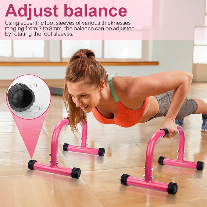 AmazeFan Parallettes Bars, High Steel Push Up Bar Strength Training For Handstands, Calisthenics Bars & Dip Bars, Calisthenic, Push Up Stands Handle for Floor Workouts Calisthenics Equipment 