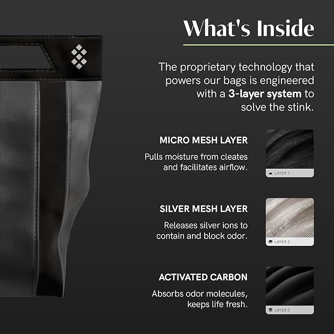 Salt Aērcase Smell Proof Cleat Bag – Regular Size - Athletic Soccer & Golf Shoe Bag for Smelly Cleats & Gym Shoes- Durable, Water-Resistant, & Easy to Clean