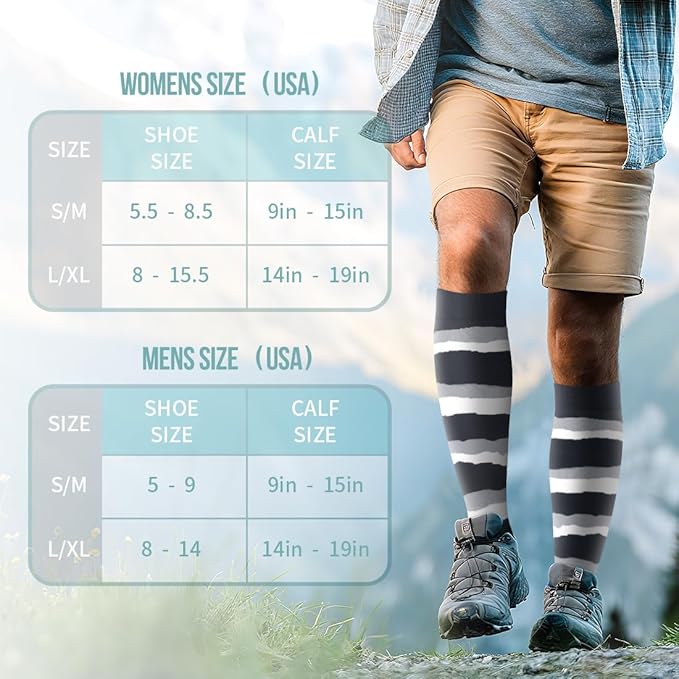 Copper Compression Socks for Women and Men(6 Pairs)-Best Support for Running, Athletic, Nursing, Travel