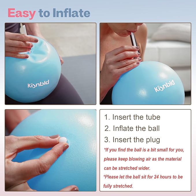 Small Exercise Ball, 9 Inch Mini Pilates Ball, Anti Burst and Slip Resistant Mini Yoga Ball for Stability, Fitness, Physical Therapy, Stretching & Core Strength Workout at Home Gym & Office