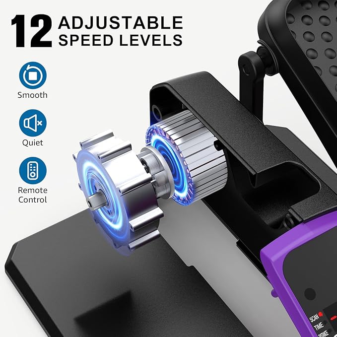 VIVURN-018 Under Desk Elliptical 5 Mode 12 Speed Low Impact Mini Electric Leg Exerciser As Seen on TV While Sitting for Seniors with Non-Slip Mat Quiet&Portable Seated Elliptical for Home and Office
