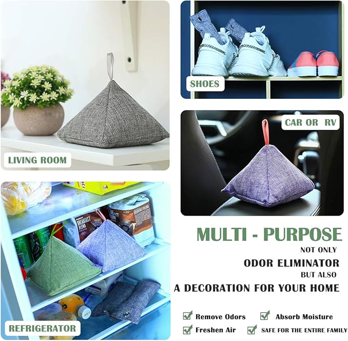 8 Pack Charcoal Bags Nature Fresh Activated Charcoal Odor Absorber Eliminator (8 x 200g)