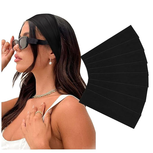 DRESHOW 8 Pack Sports Headbands for Women Non-Slip Stretchy Fashion HairBand Curly Hair Headband Soft Hair Accessories for Daily Wear Workout Yoga Running