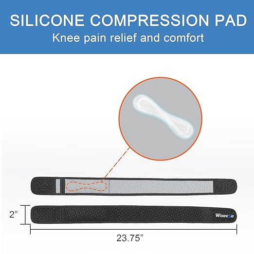 IT Band Strap, Adjustable Iliotibial Band Syndrome Brace, Athletic Stabilizer for Men, Women, Knee Support Strap for Running, Cycling, Hiking, Exercising, etc (Gray, 1 Pc)