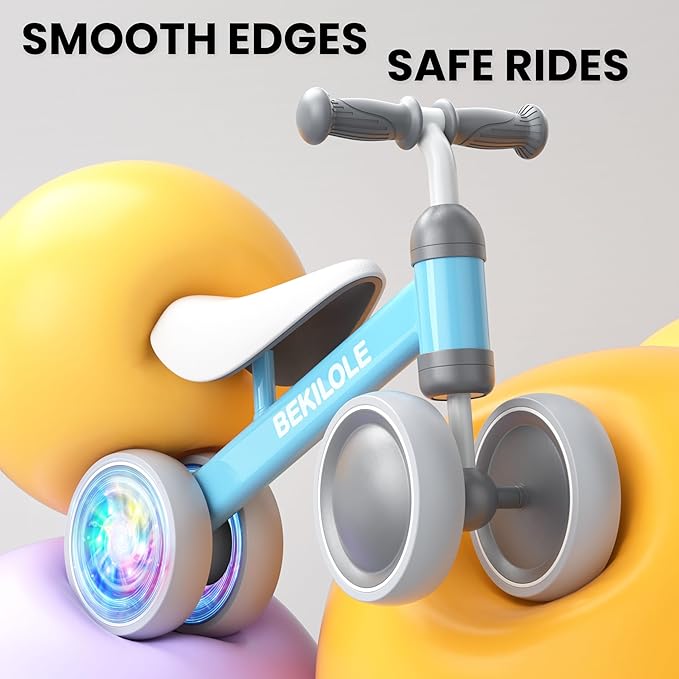 BEKILOLE Colorful Baby Balance Bike Toys for 1 2 3 Year Old Boy Gifts, 12-36 Month Toddler Balance Bike,First Riding on Toys, One Year Old Boy Birthday Gifts, Upgraded Version - SkyBlue