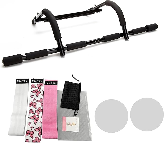 Ben Din Pull Up Bar for Doorway | Sturdy Steel Upper Body Fitness Workout Bar | Strength Training Pull-up Bar | Quick Installation Indoor Chin-Up Bar for Home Gym