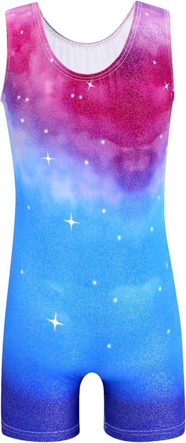 EQSJIU Leotards for Girls Gymnastics Sleeveless Sparkly Toddler Tumbling Outfits Dance Clothes Biketards for Kids 1-10 Years