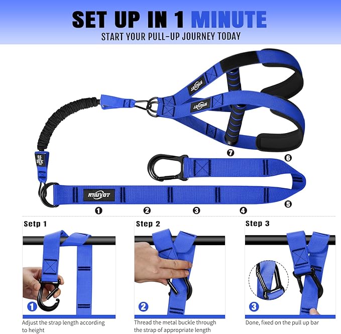 Pull Up Bands, Heavy Duty Resistance Bands with Handle, Workout Bands for Pull Up Bar, Pullup Assist Band Set for Exercise, Full Body Workout, Home Gym for Enhanced Strength, Muscle Training