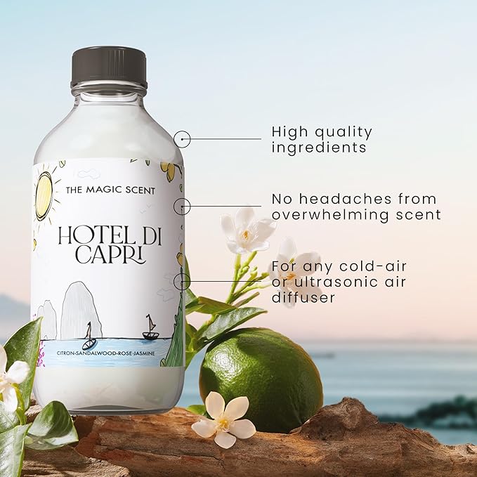 The Magic Scent Hotel Di Capri Hotel Scent Diffuser Oil - Cold-Air & Ultrasonic Fragrance Oil for Diffuser - HVAC scents Inspired by Capri, Italy - Essential Oils for Diffusers - 8.5 fl oz, 250 mL