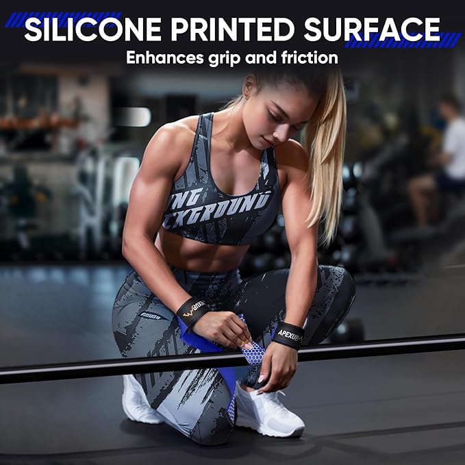 APEXUP Weight Lifting Straps for Weightlifting, Lifting Wrist Straps Gym, Deadlift Strap, Anti Slip Silicone Weightlifting Strap Men Women Powerlifting, Strength Training