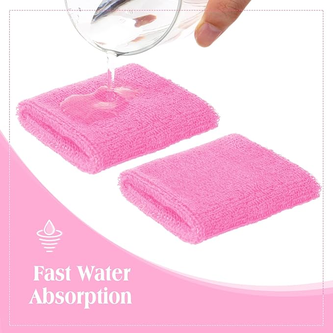 24 Pieces 80s Neon Sweatbands Set, Include 8 Sports Headbands and 16 Sweat Wristbands Elastic Athletic Tennis Sweat Bands Bulk for Man Woman