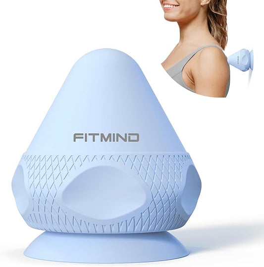 Mountable Self-Massage Ball Handfree with Suction Cup,Deep Tissue Back Sore Muscle Knot Massager,Myofascial Release,Manual Massage Balls, Foot Plantar Fasciitis, Back Stress Relief- Blue