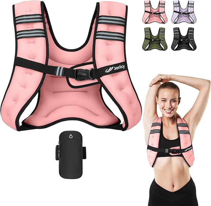Weighted Vest 5lb/8lb/10lb/15lb/20lb/25lb/30lb Weight Vest Woman Men with Reflective Stripe, Rucking Running Vests for Women Workout Walking Strength Training Weight Loss Fitness Weightlifting