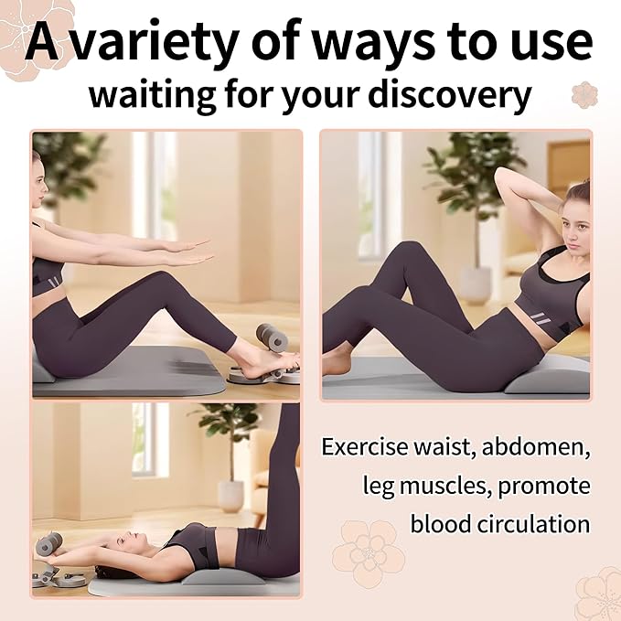 Sit Up Bar Foot Holder Heigh Adjustable - Sit Up Assistance Device with 2 Strong Suction Cups - Essential Ab Workouts & Core Exercise Equipment for Home Workouts (BLACK)