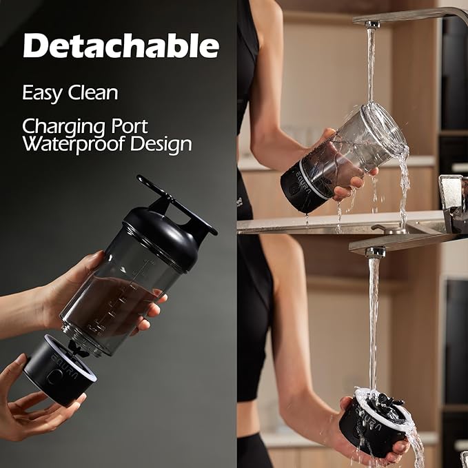 Electric Protein Shaker Bottle, 25.4 Oz Pulse Blender Bottles For Protein Mixes, | Tritan | Bpa Free| Portable Mixer Cup, Rechargeable Shake Cups And Meal Replacement Shakes(White)