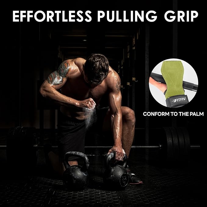 Weight Lifting Wrist Strap, Double Leather Weightlifting Wrist Straps for Gym Strength Training, Neoprene Padded Wrist Wraps - for Men & Women (Pair)