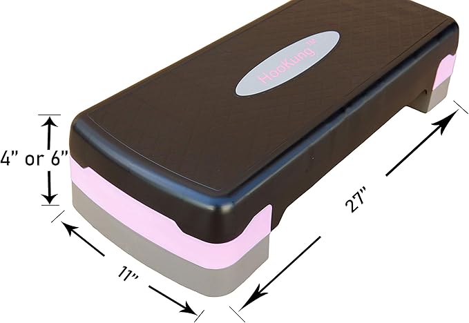 Height-Adjustable 4"-6" Aerobics Step Platform Fitness Equipment Workout Stepper Trainer For Indoor Exercise