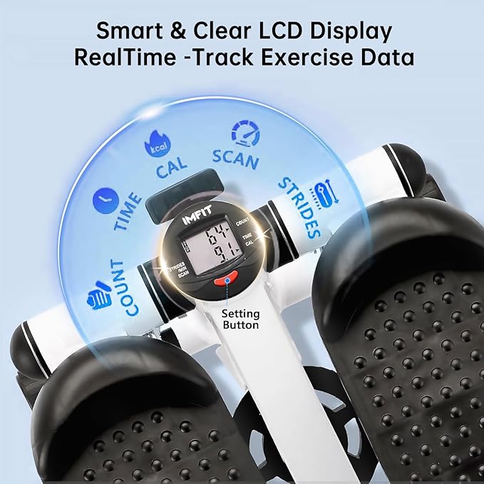 Steppers for Exercise at Home, Mini Stepper with Resistance Bands - Quiet, Portable Stair Stepper for Buttocks Lifting, Body Shaping & Cardio Workouts, Compact Fitness Stepper for Small Spaces