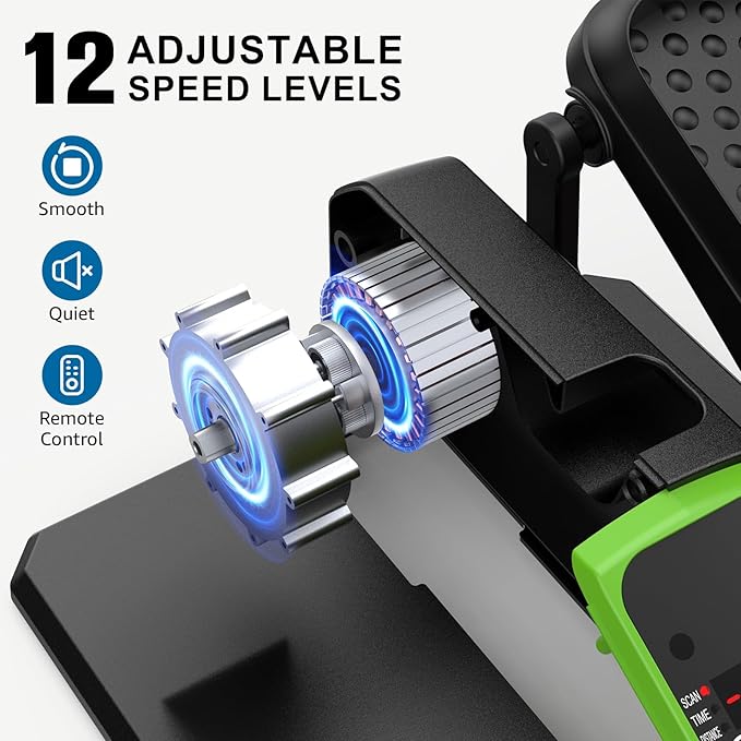 VIVURN-018 Under Desk Elliptical 5 Mode 12 Speed Low Impact Mini Electric Leg Exerciser As Seen on TV While Sitting for Seniors with Non-Slip Mat Quiet&Portable Seated Elliptical for Home and Office
