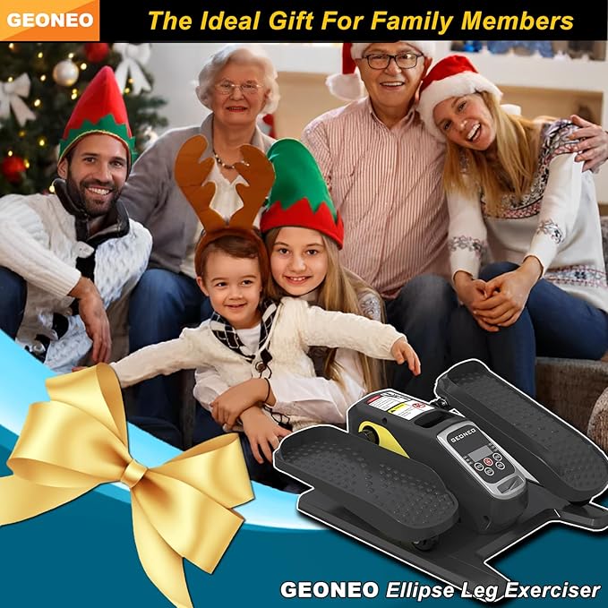 Under Desk Elliptical Machine, Electric Ellipse Leg Exerciser for Senior, Quiet and Compact Electric Seated Pedal for Home with Display Monitor, Remote Control and 12 Adjustable Speeds