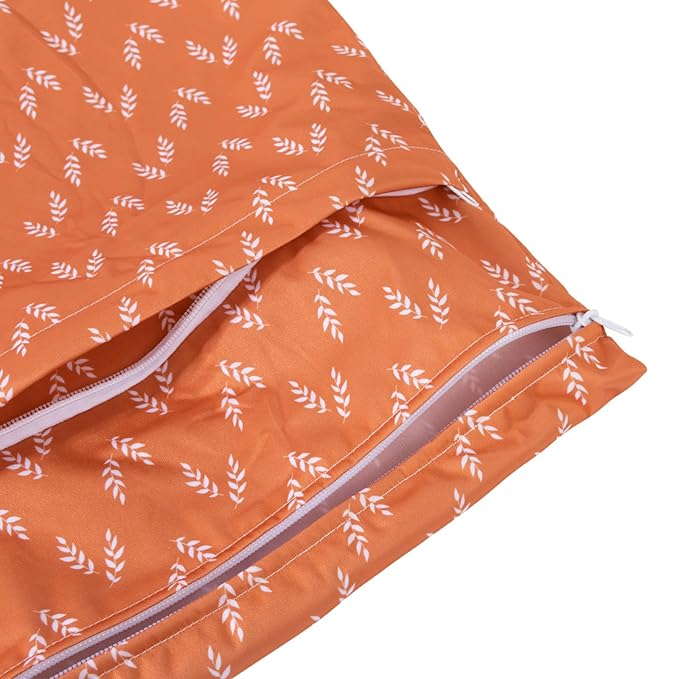 babygoal Wet Dry Bags for Baby Cloth Diapers, Washable Travel Bags, Beach, Pool, Gym Bag for Swimsuits & Wet Clothes with Two Zippered Pockets 3 Pack, 3LN15