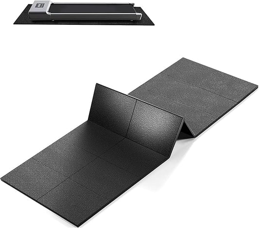 Treadmill Mat, Exercise Equipment Mat 63"x30", 1/4" Thick, Foldable Non-Slip Waterproof Surface for Walking Pad, Stationary Bike, Elliptical, Carpet & Hardwood Floor Protection, Noise Reduction