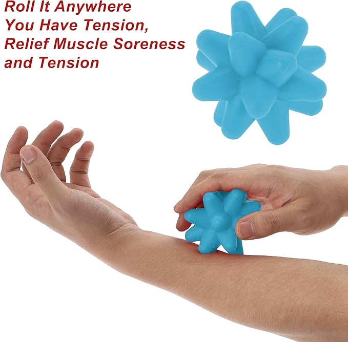 VOCOSTE Silicone Massage Ball, Fascia Massage Ball Tool for Trigger Point Pain Release, Foot Acupoint Trigger, Myofascial Massager for Exercise, Blue
