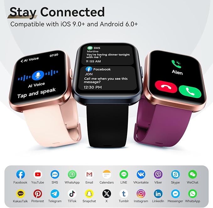 Smart Watches for Women Men, 1.85" Screen Smartwatch Compatible iPhone Android Phone (Answer/Make Call), 24/7 SpO2 Sleep Heart Rate Monitor,3ATM Waterproof, Fitness Tracker Watch 120+ Sport