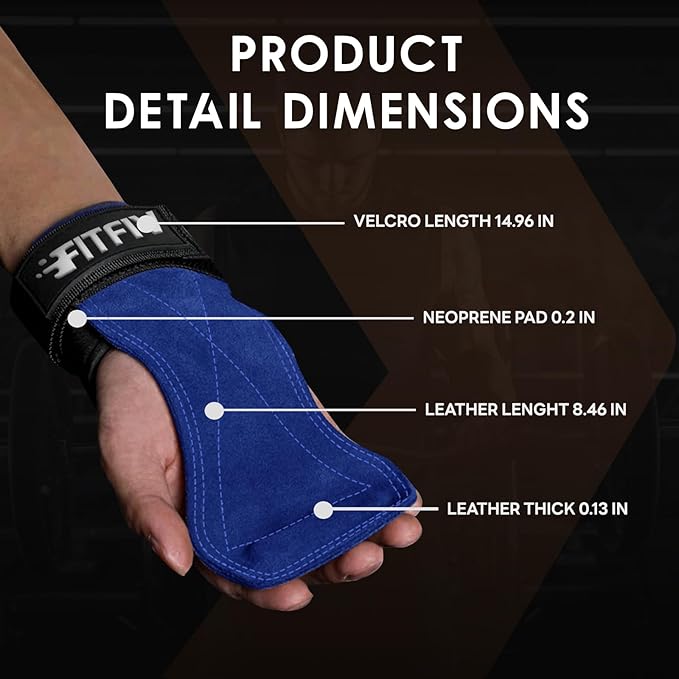 Weight Lifting Wrist Strap, Double Leather Weightlifting Wrist Straps for Gym Strength Training, Neoprene Padded Wrist Wraps - for Men & Women (Pair)