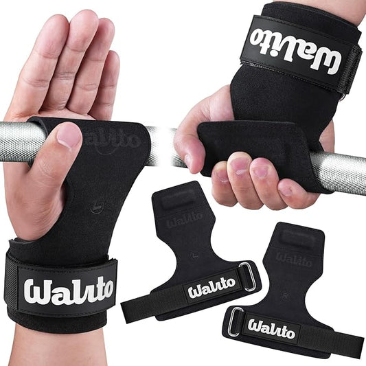 WALITO Weight Lifting Wrist Strap, Double Leather Weightlifting Wrist Straps for Gym Strength Training, Neoprene Padded Wrist Wraps - for Men & Women (Pair)